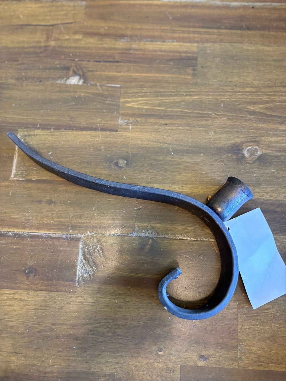 Artisan Curved Footed Wrought Iron Candle Stick Holder Handcrafted Hand Forged - Picture 5 of 6